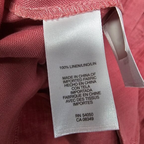 Jones New York Pink Linen Blouse Pintuck Boho Shacket 20W - Picture 11 of 13